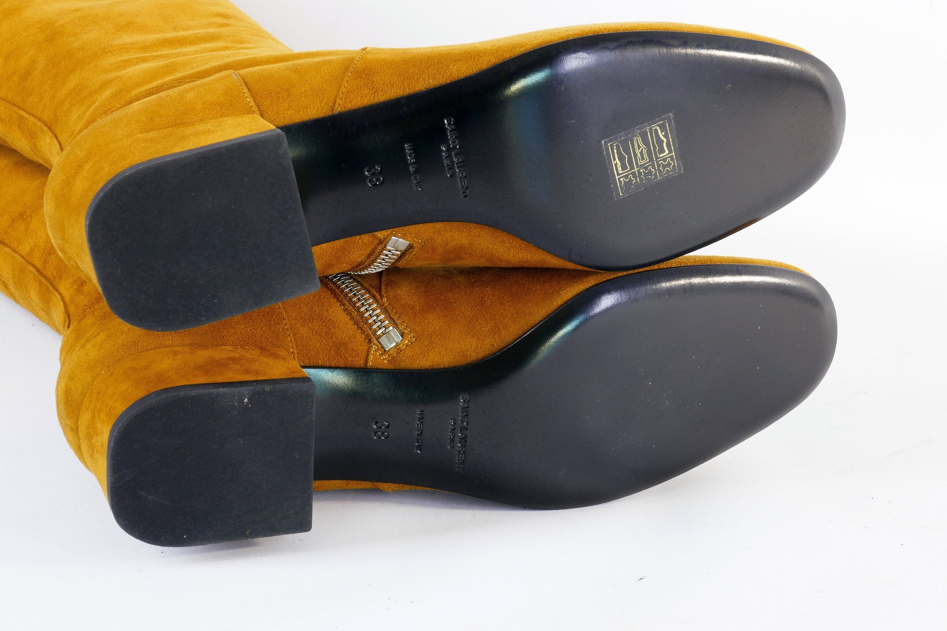 BUUTS Saint Laurent Stiefel Wildleder cognac 222039-10