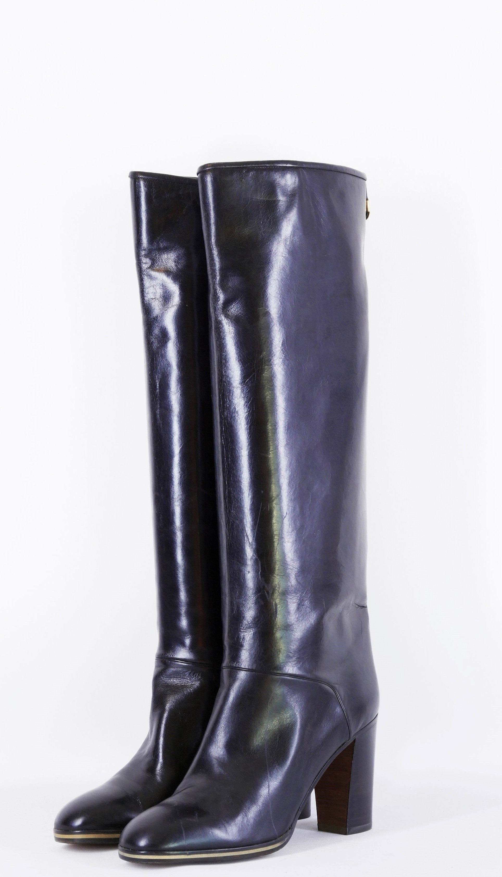 BUUTS Pollini Vintage-Stiefel Leder schwarz 222042-2