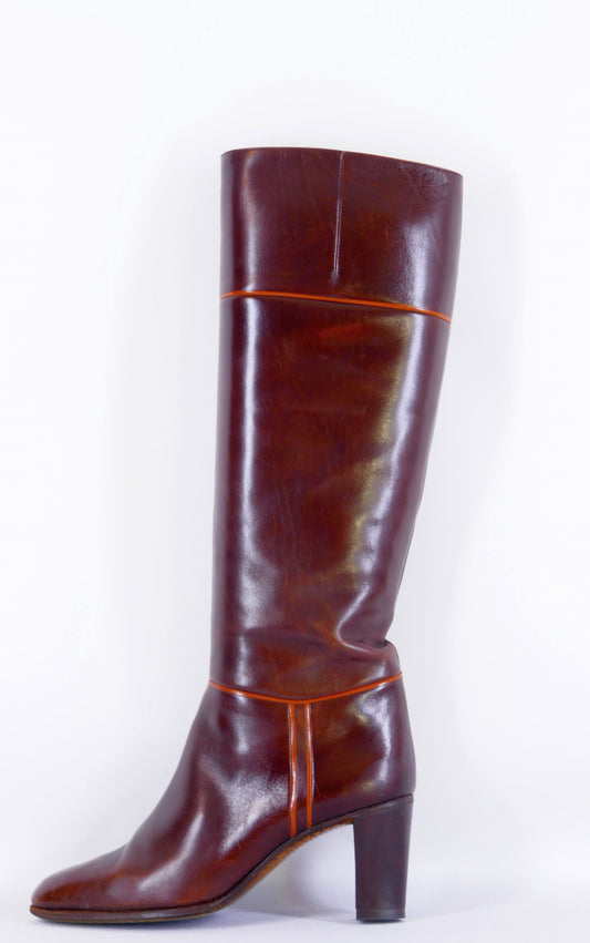 BUUTS Testoni Vintage-Stiefel Leder kastanie 223002-1