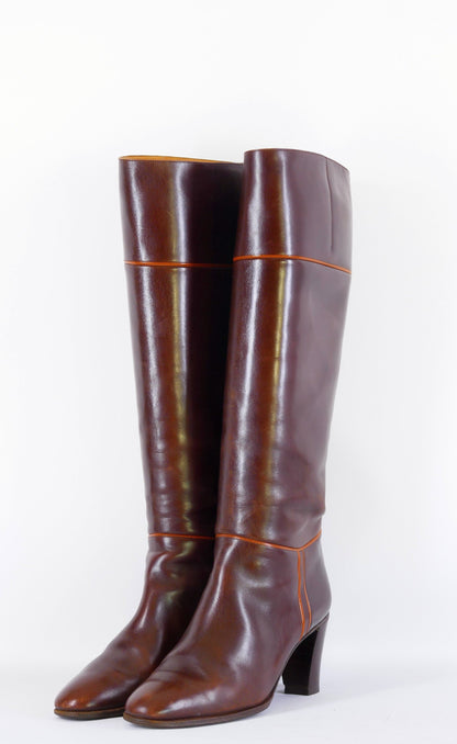 BUUTS Testoni Vintage-Stiefel Leder kastanie 223002-2