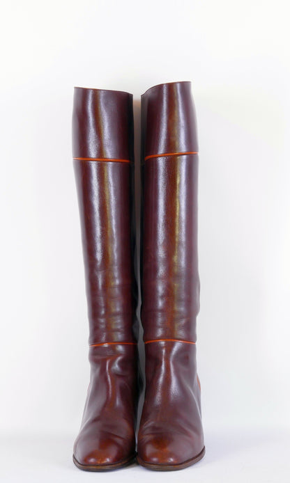 BUUTS Testoni Vintage-Stiefel Leder kastanie 223002-6