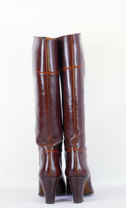 BUUTS Testoni Vintage-Stiefel Leder kastanie 223002-7