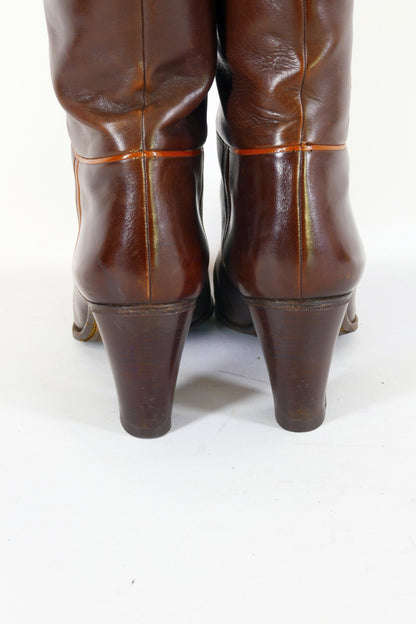 BUUTS Testoni Vintage-Stiefel Leder kastanie 223002-8