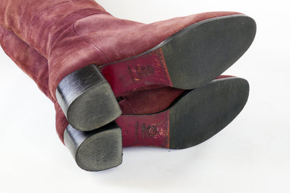 BUUTS Navyboot Overknees Wildleder bordeaux 223003-10