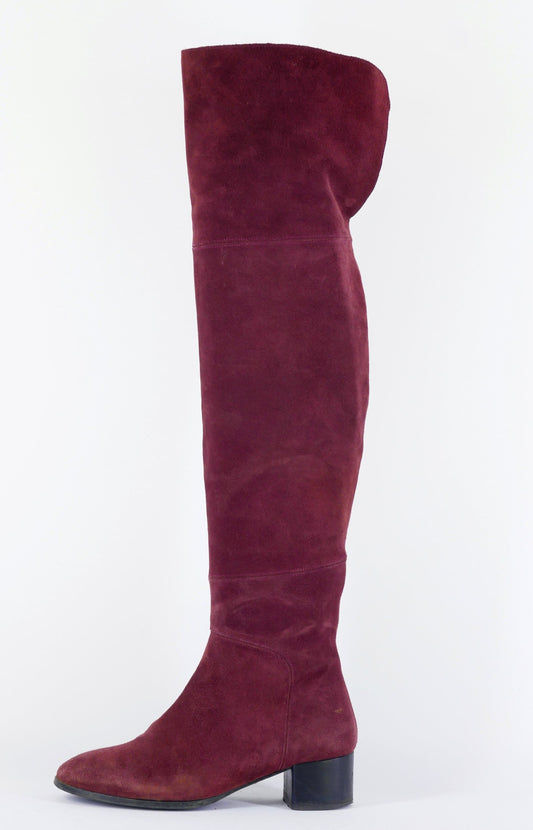 BUUTS Navyboot Overknees Wildleder bordeaux 223003-1