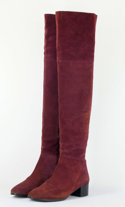 BUUTS Navyboot Overknees Wildleder bordeaux 223003-2