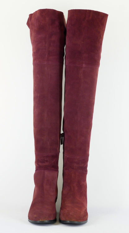 BUUTS Navyboot Overknees Wildleder bordeaux 223003-6