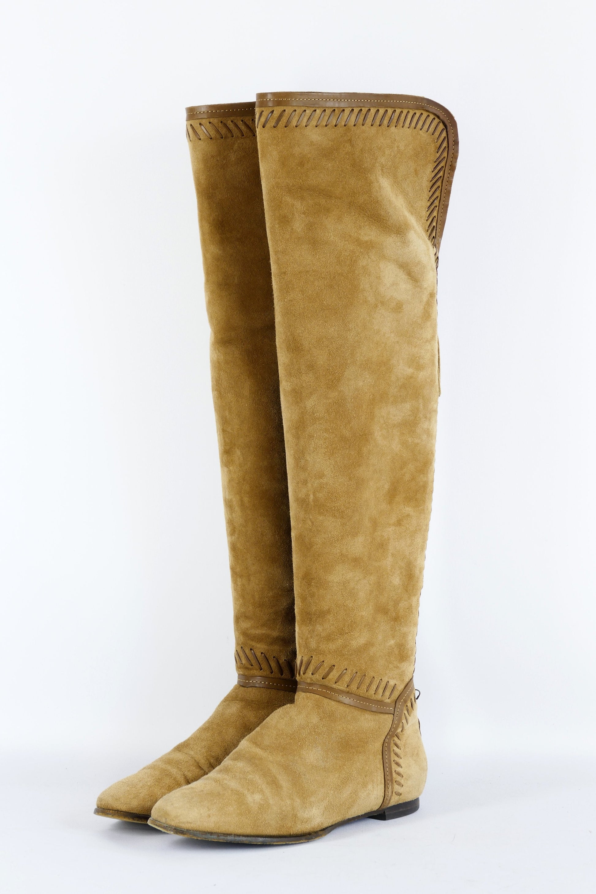 BUUTS Jimmy Choo Overknees Wildleder camel 223009-2