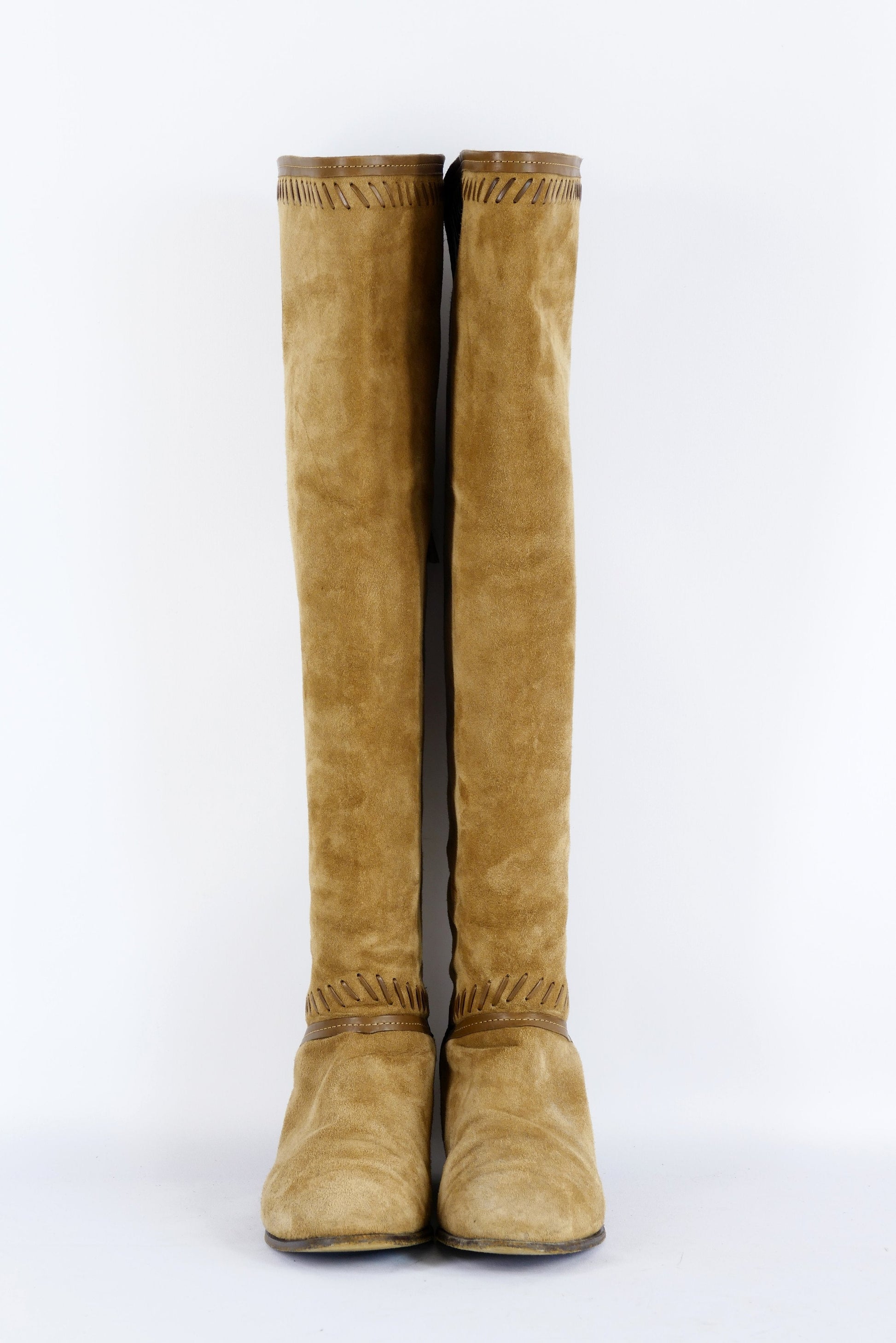 BUUTS Jimmy Choo Overknees Wildleder camel 223009-5