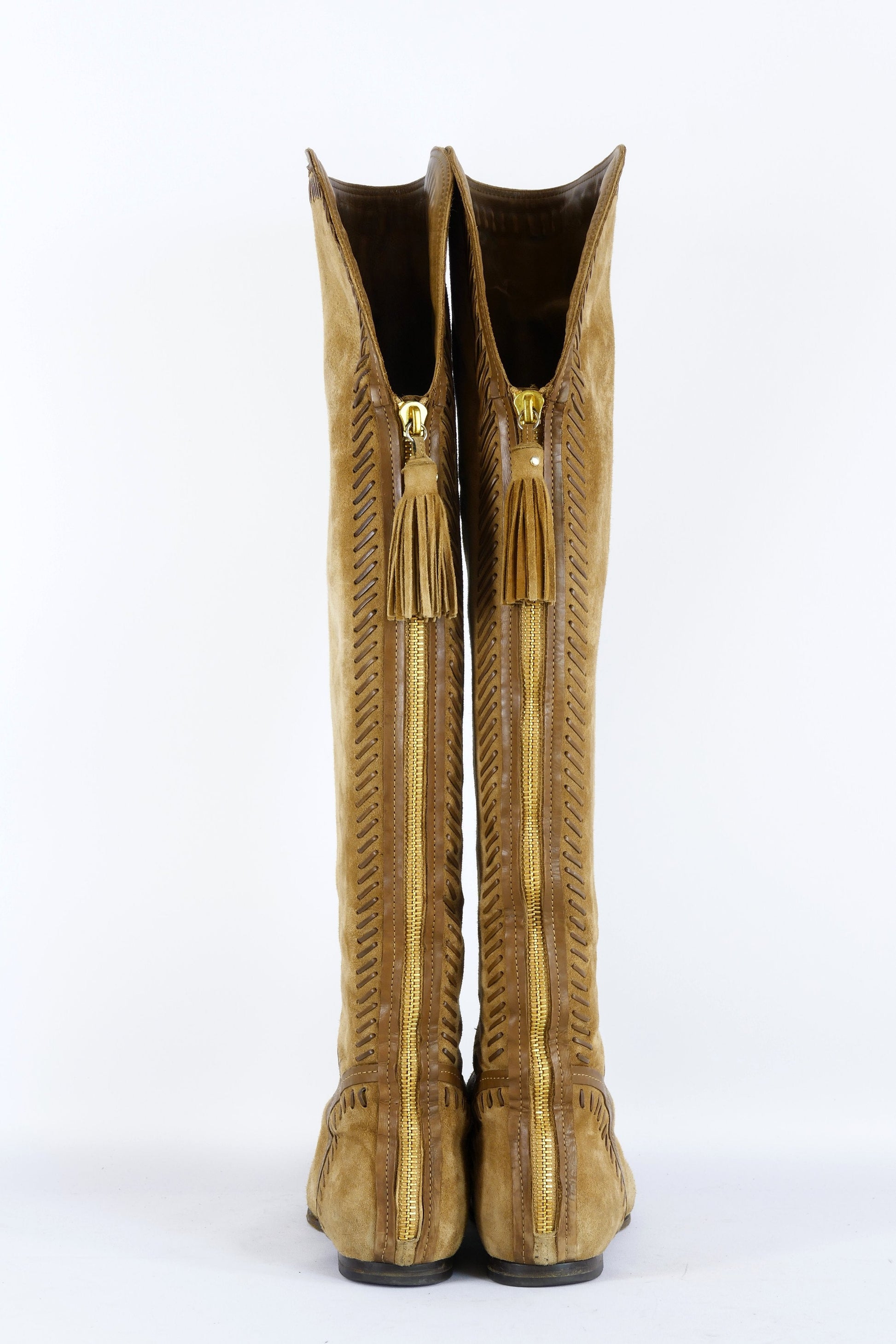 BUUTS Jimmy Choo Overknees Wildleder camel 223009-6