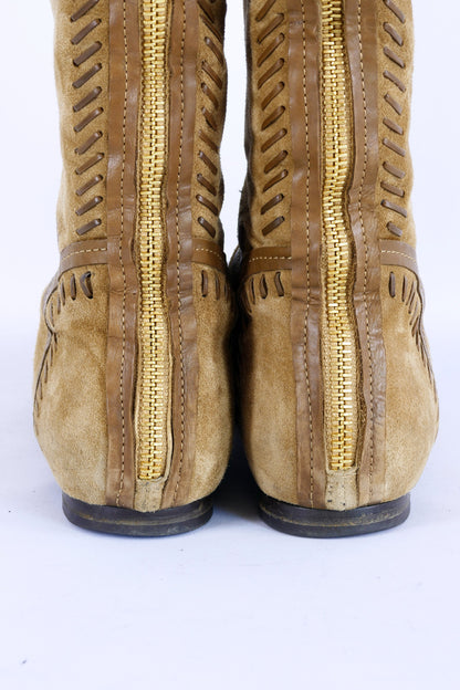 BUUTS Jimmy Choo Overknees Wildleder camel 223009-7