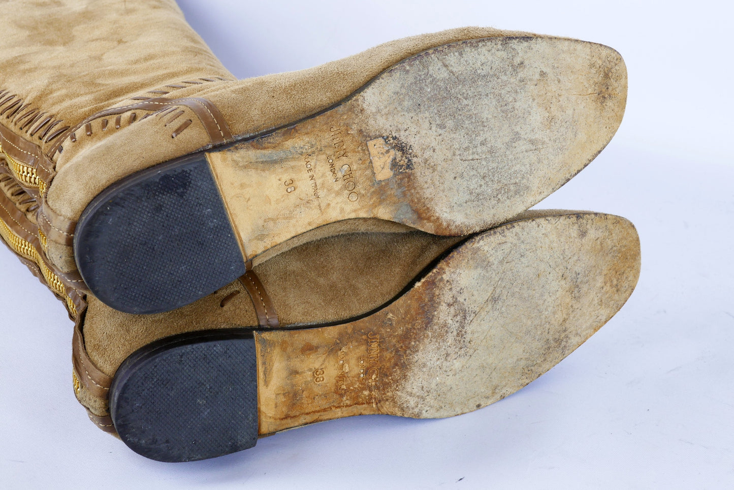 BUUTS Jimmy Choo Overknees Wildleder camel 223009-9