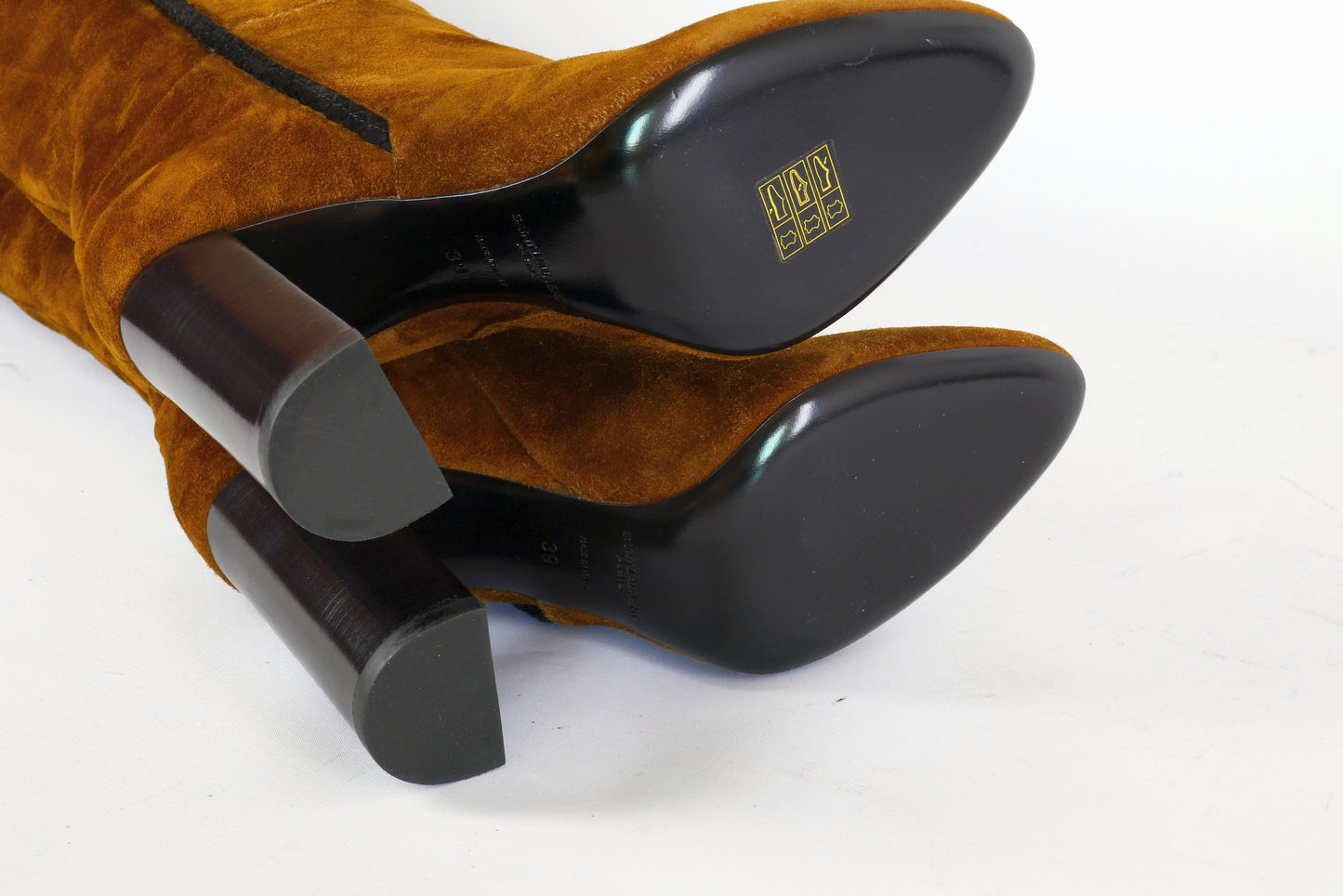 BUUTS Saint Laurent Overknees Wildleder braun-oliv 223010-10