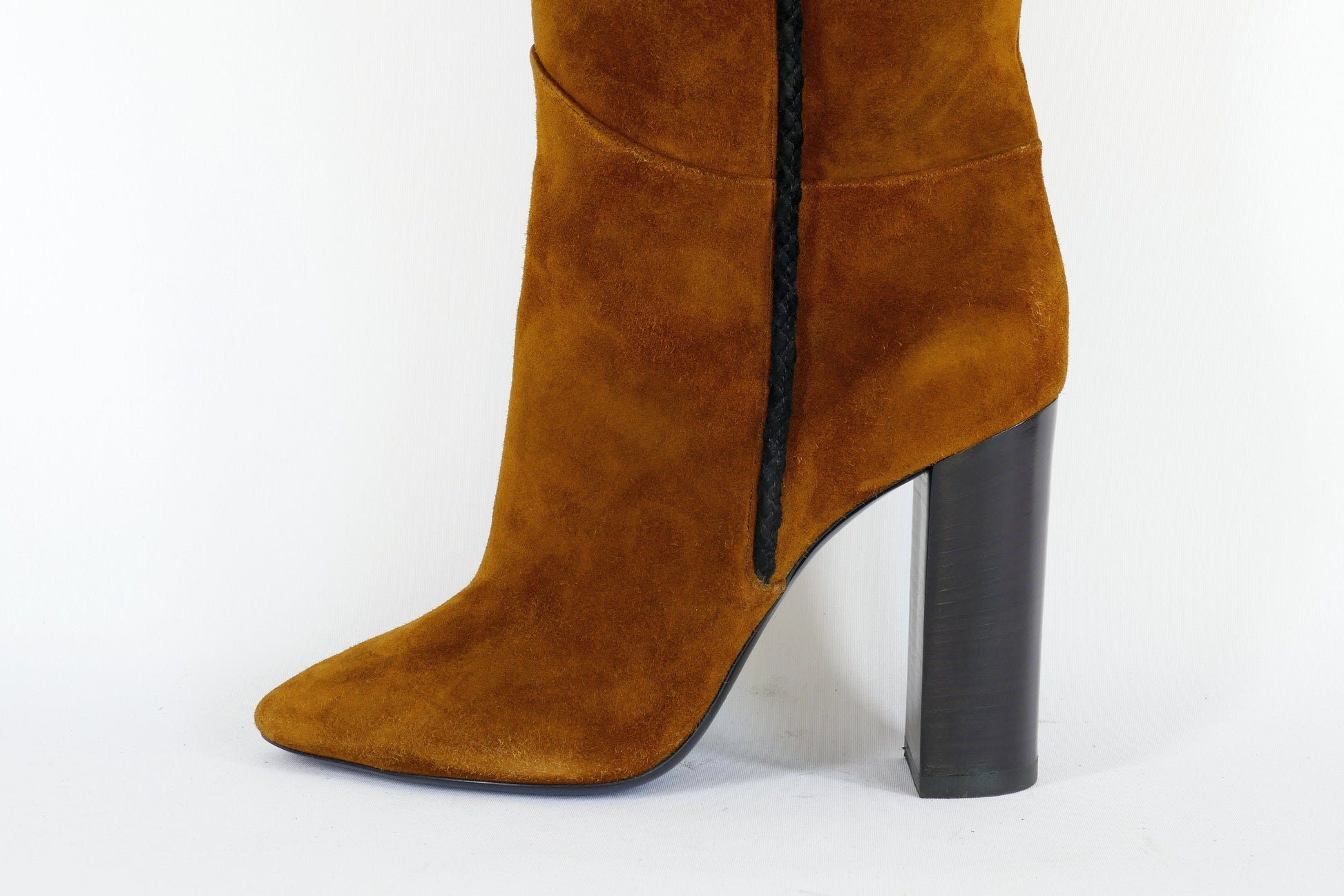 BUUTS Saint Laurent Overknees Wildleder braun-oliv 223010-11