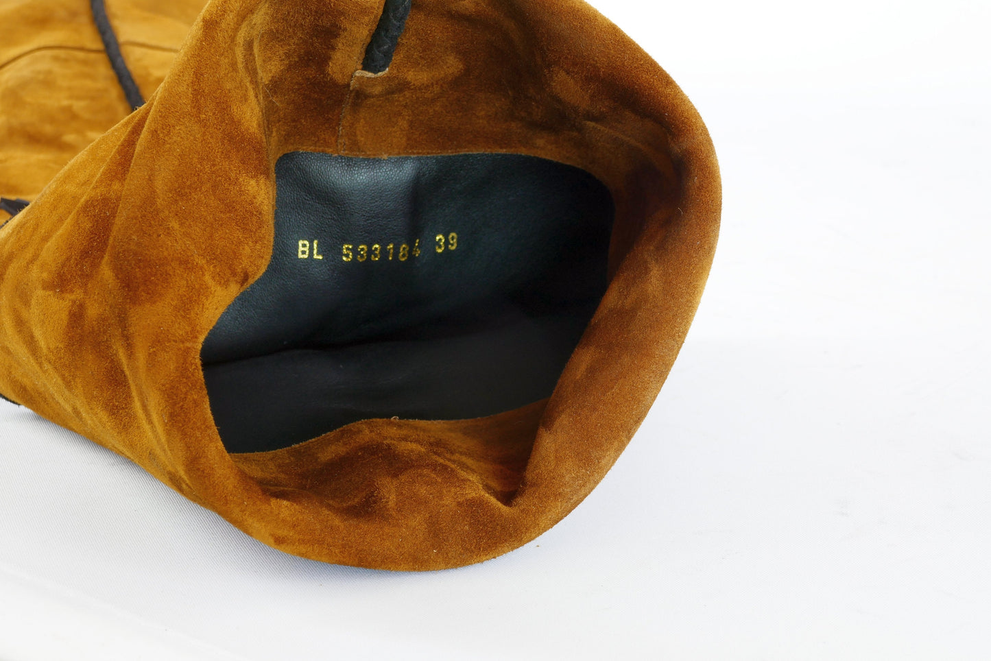 BUUTS Saint Laurent Overknees Wildleder braun-oliv 223010-12