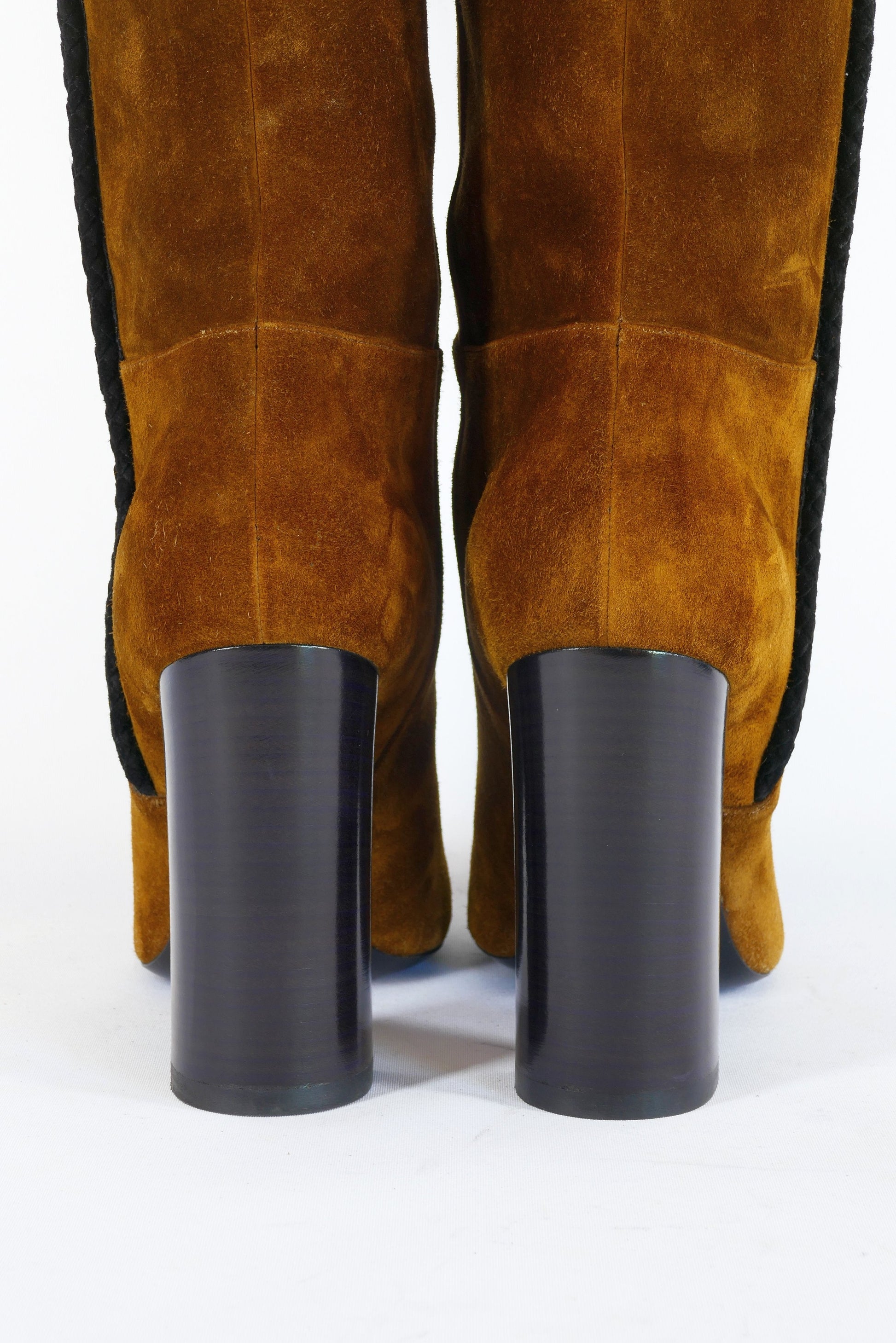 BUUTS Saint Laurent Overknees Wildleder braun-oliv 223010-8