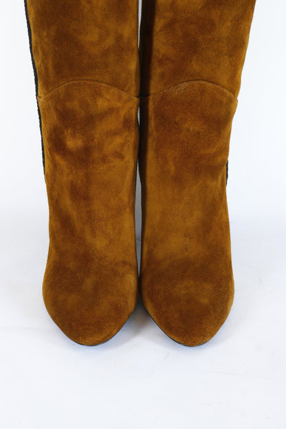 BUUTS Saint Laurent Overknees Wildleder braun-oliv 223010-9