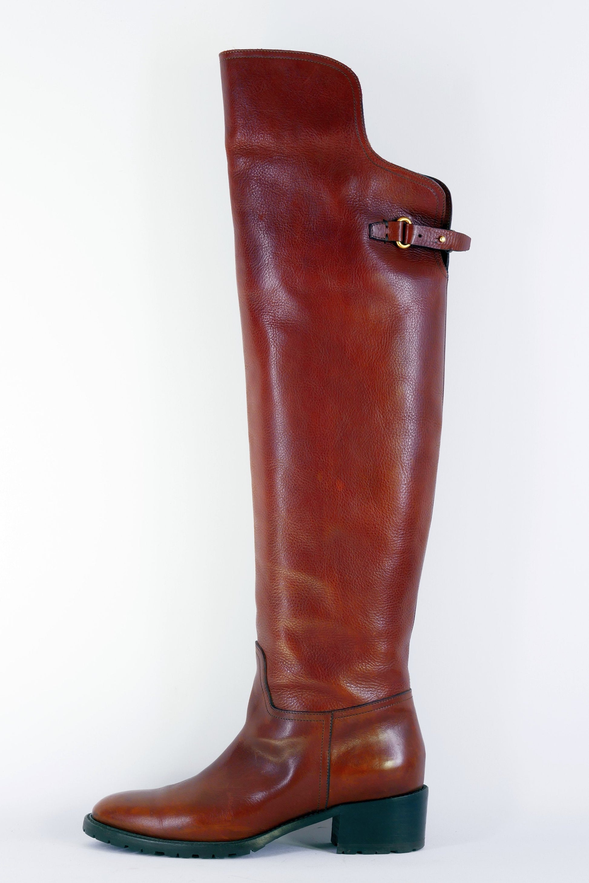 BUUTS Ralph Lauren Collection Hohe Stiefel Leder mittelbraun 223012-1