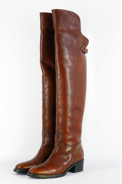 BUUTS Ralph Lauren Collection Hohe Stiefel Leder mittelbraun 223012-2