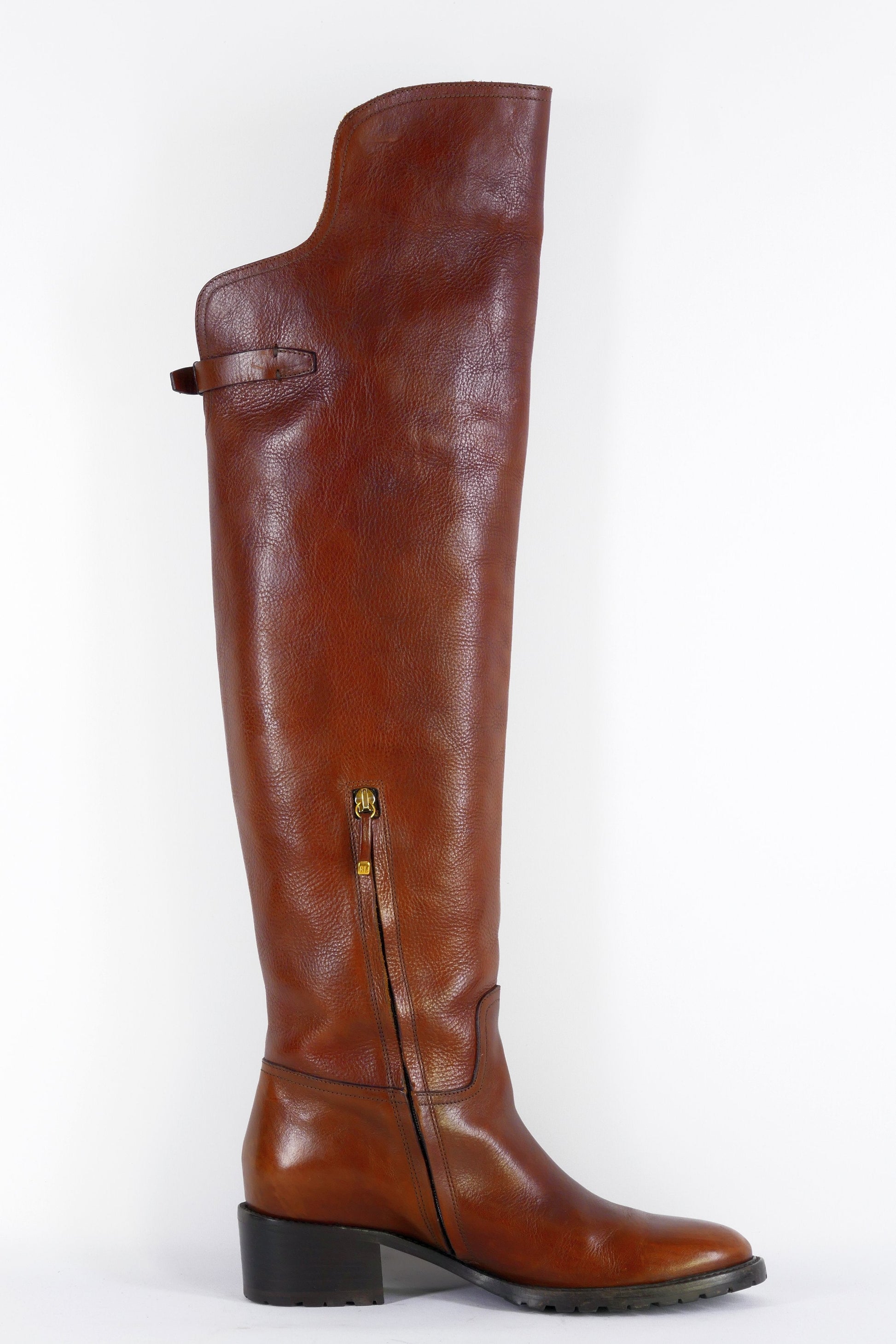 BUUTS Ralph Lauren Collection Hohe Stiefel Leder mittelbraun 223012-3