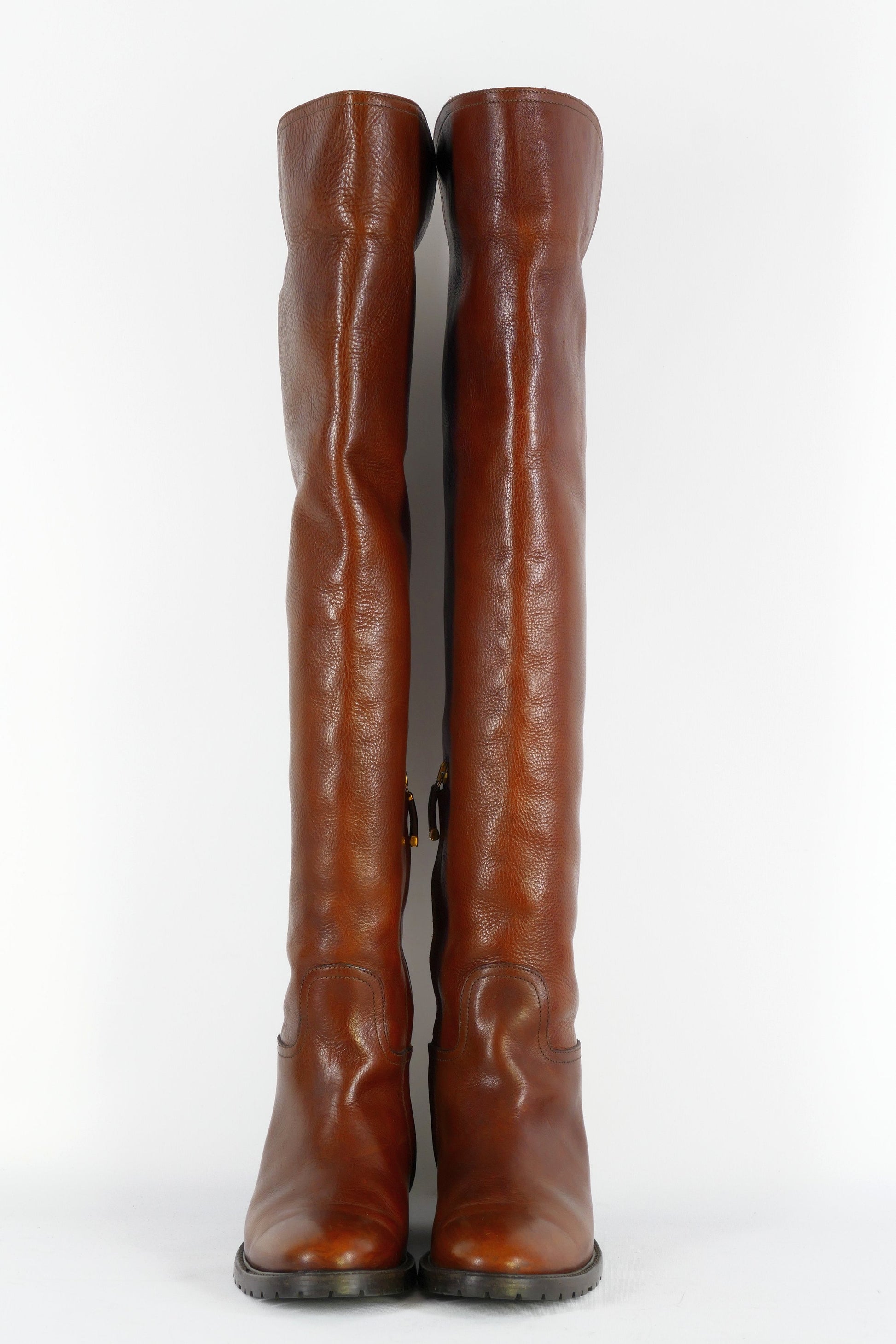 BUUTS Ralph Lauren Collection Hohe Stiefel Leder mittelbraun 223012-5