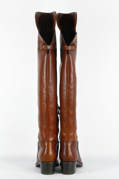 BUUTS Ralph Lauren Collection Hohe Stiefel Leder mittelbraun 223012-6