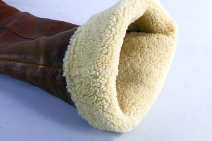 BUUTS MiuMiu Hohe Stiefel Leder cognac 223014-11