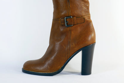 BUUTS MiuMiu Hohe Stiefel Leder cognac 223014-9