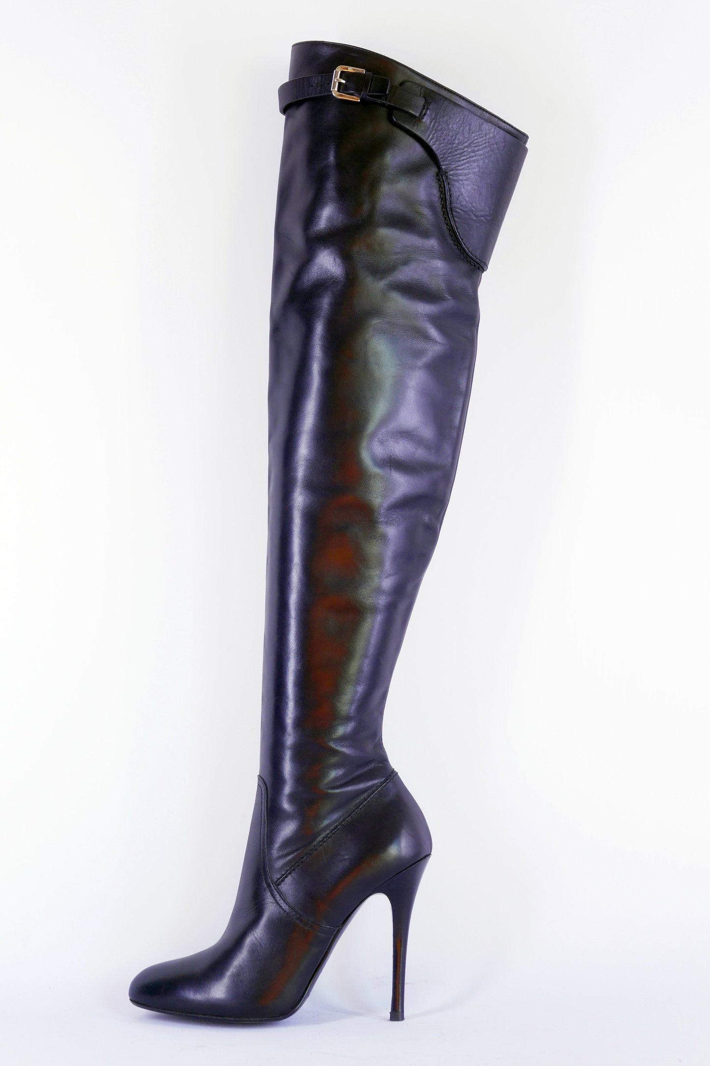 BUUTS Ralph Lauren Collection Overknees Leder schwarz 223015-1