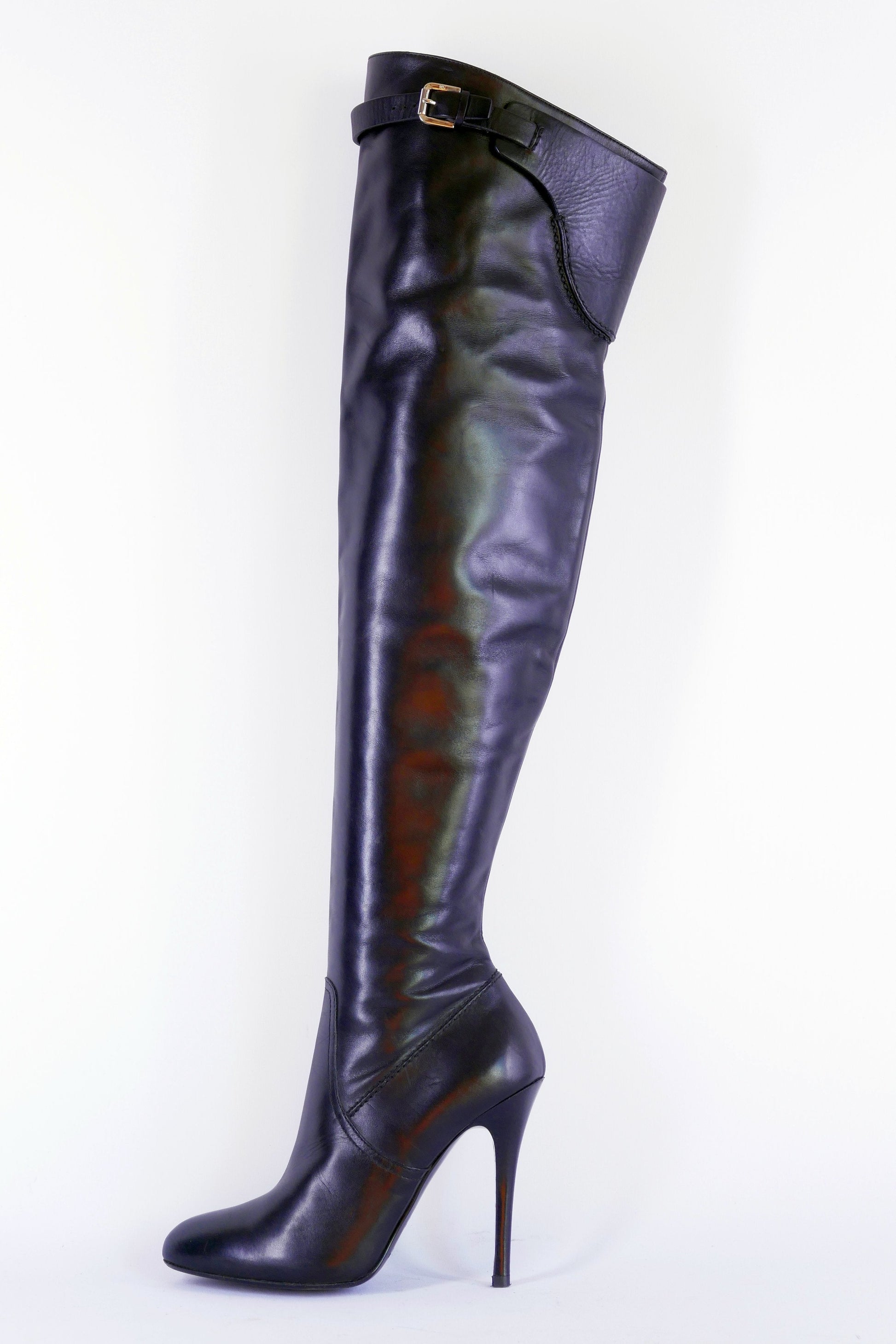 BUUTS Ralph Lauren Collection Overknees Leder schwarz 223015-1