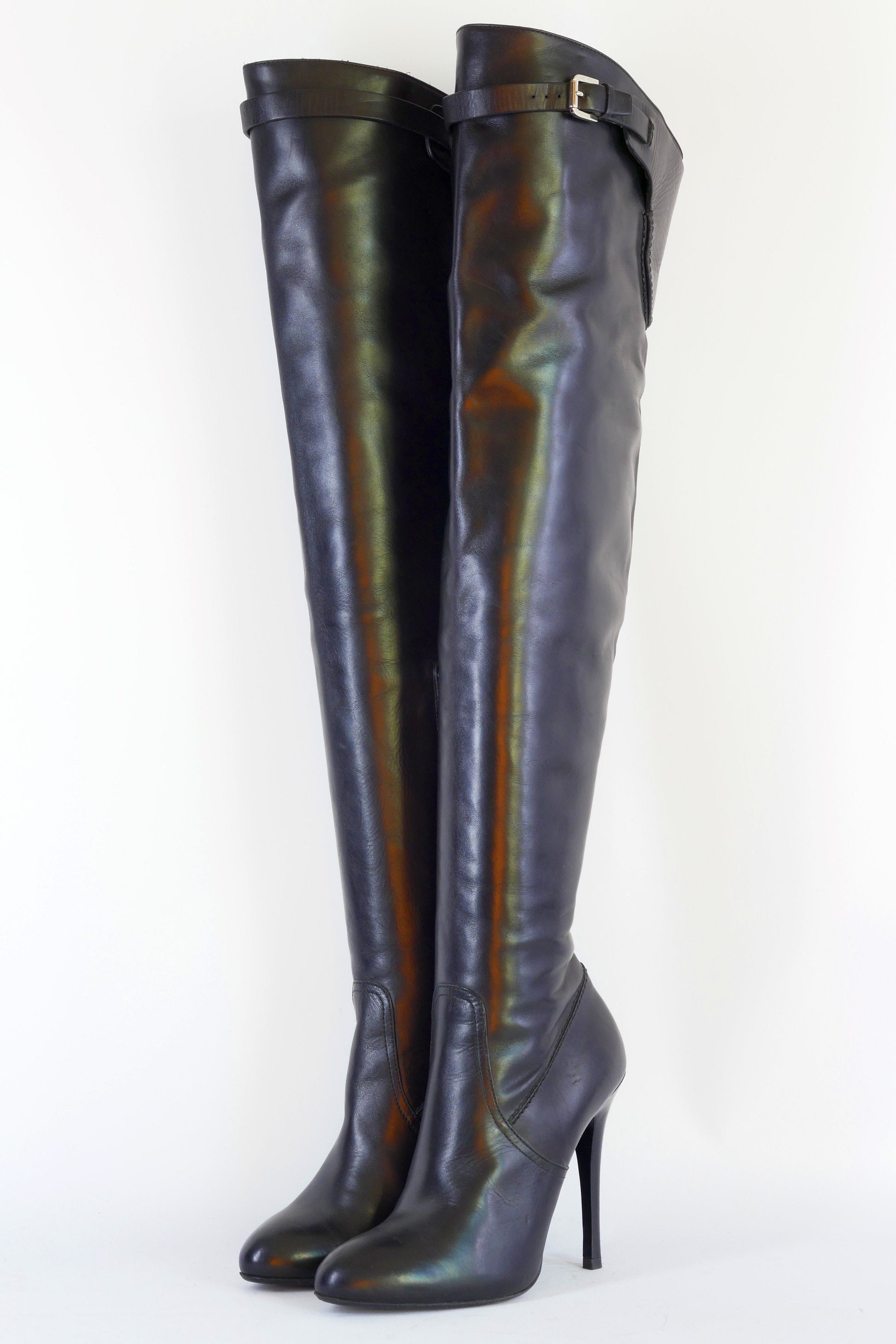 BUUTS Ralph Lauren Collection Overknees Leder schwarz 223015-2