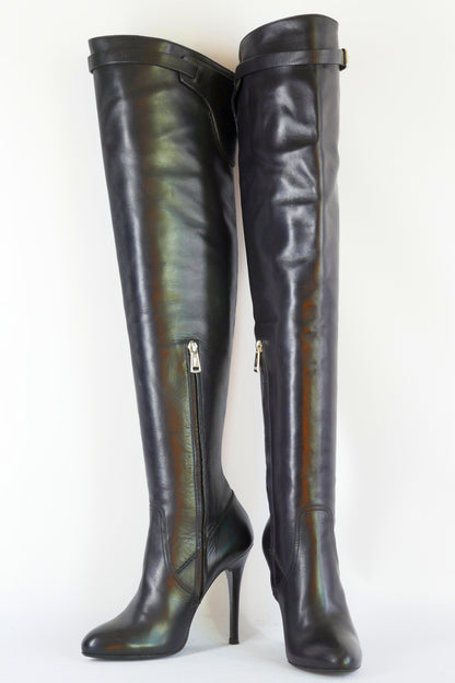 BUUTS Ralph Lauren Collection Overknees Leder schwarz 223015-4