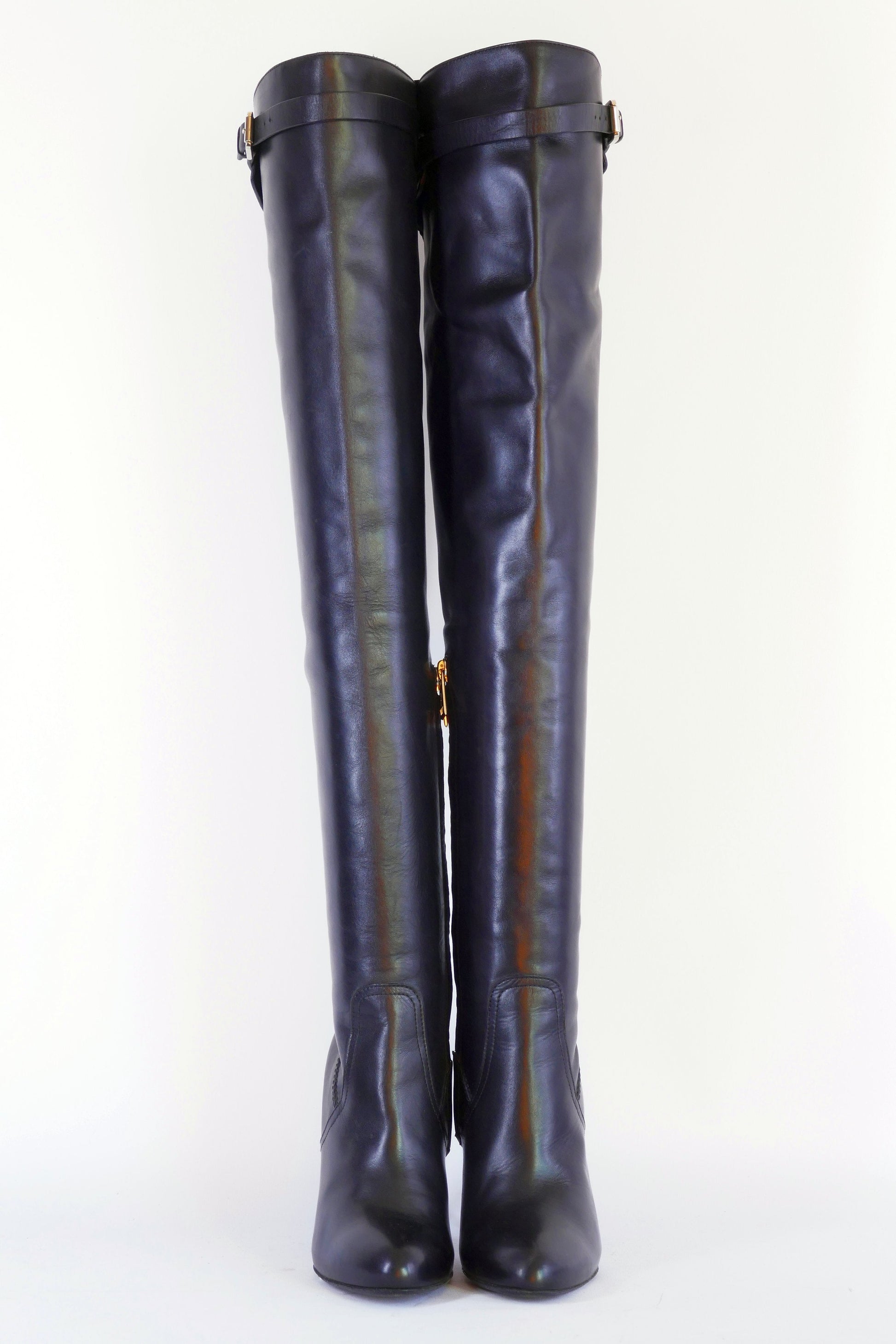 BUUTS Ralph Lauren Collection Overknees Leder schwarz 223015-5