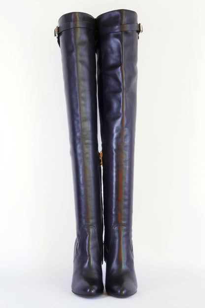 BUUTS Ralph Lauren Collection Overknees Leder schwarz 223015-5