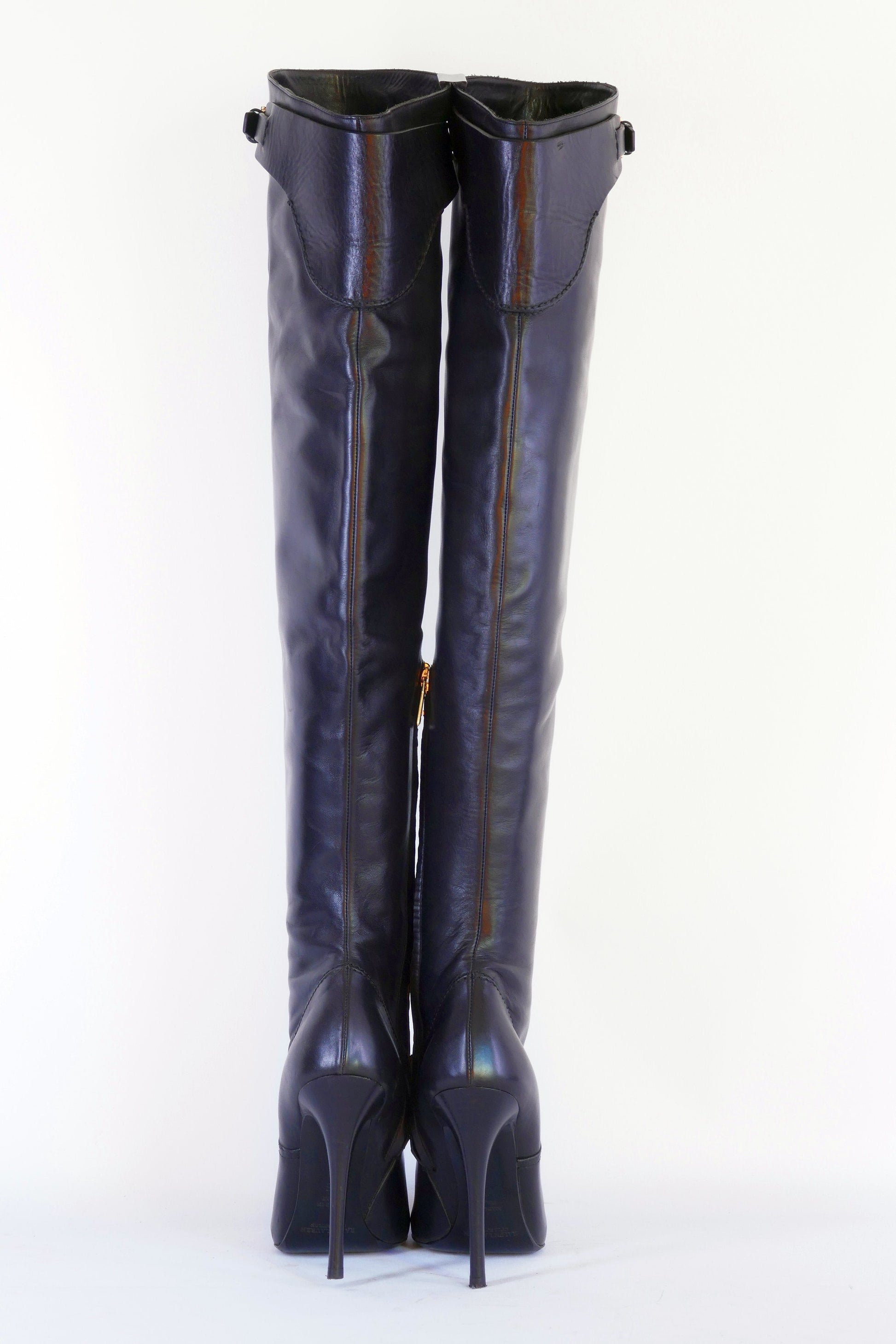 BUUTS Ralph Lauren Collection Overknees Leder schwarz 223015-6