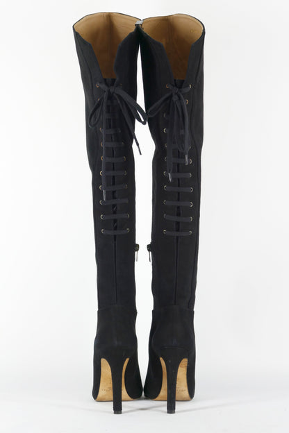 BUUTS Pura Lopez Hohe Stiefel Wildleder schwarz 223017-6