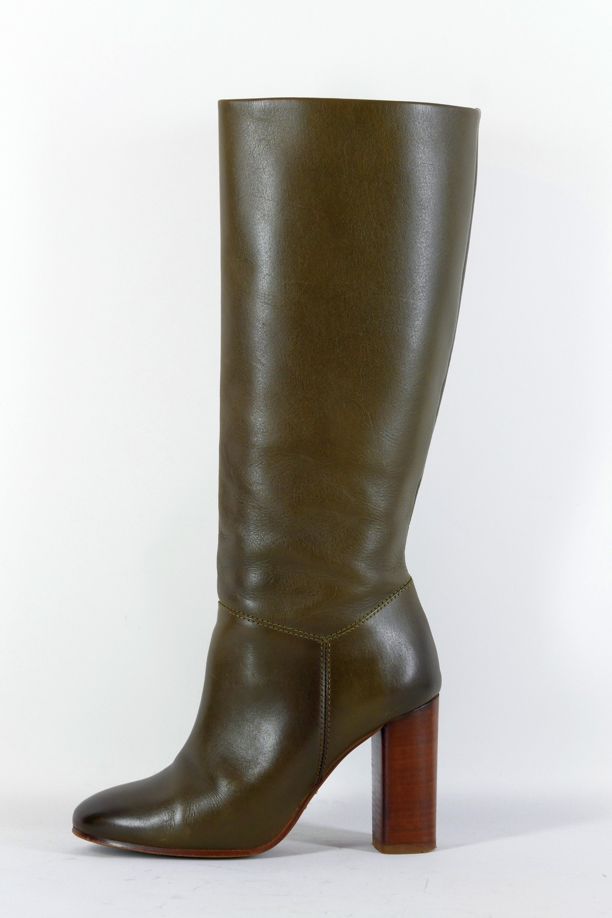 BUUTS Massimo Dutti Stiefel Leder braun-oliv 223022-1