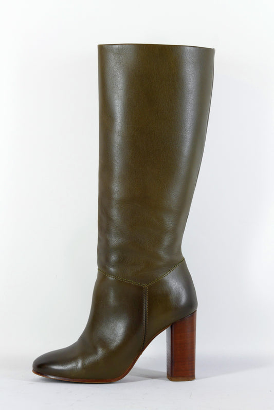 BUUTS Massimo Dutti Stiefel Leder braun-oliv 223022-1