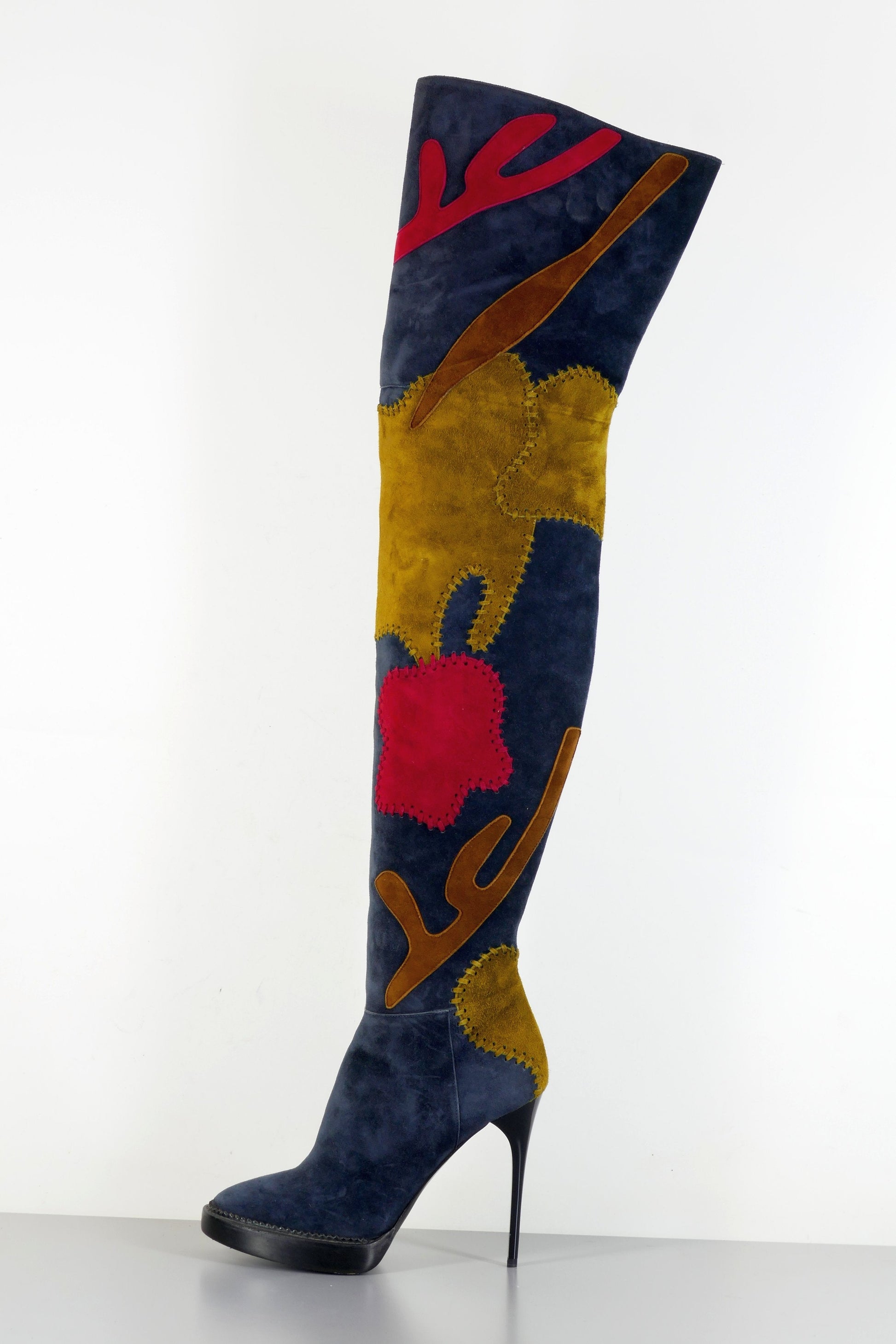 BUUTS Burberry Overknees Wildleder mehrfarbig 223035-1