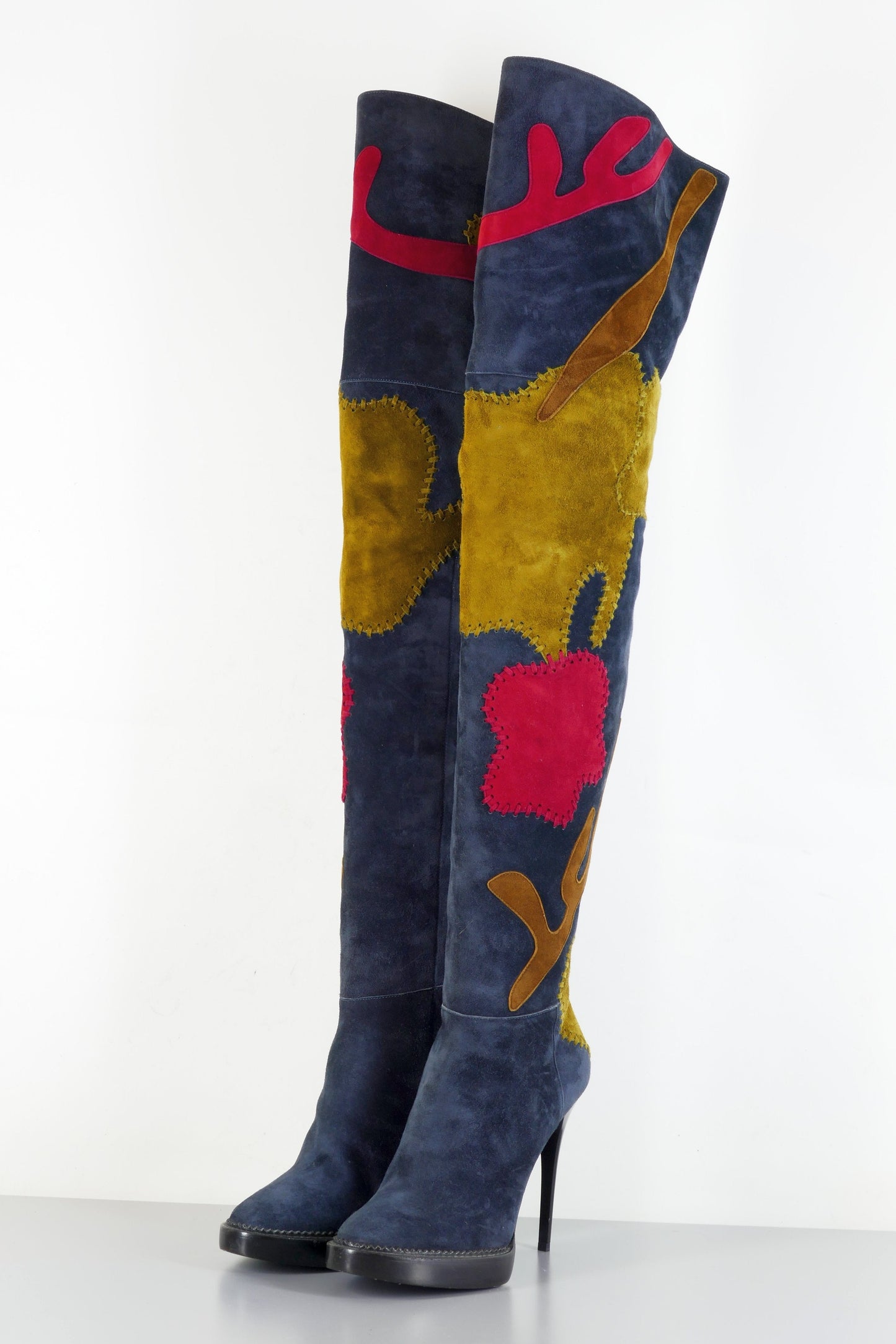 BUUTS Burberry Overknees Wildleder mehrfarbig 223035-2