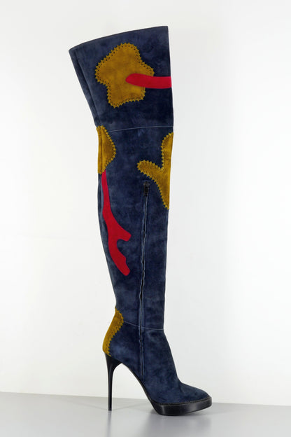 BUUTS Burberry Overknees Wildleder mehrfarbig 223035-3