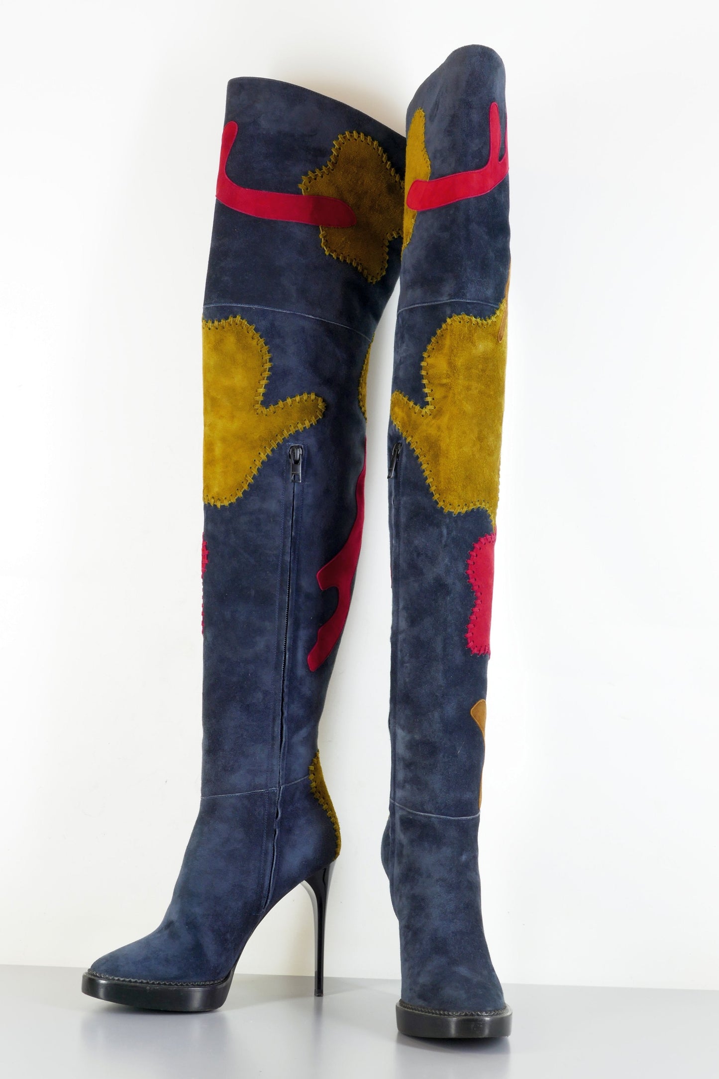 BUUTS Burberry Overknees Wildleder mehrfarbig 223035-4