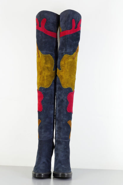 BUUTS Burberry Overknees Wildleder mehrfarbig 223035-5