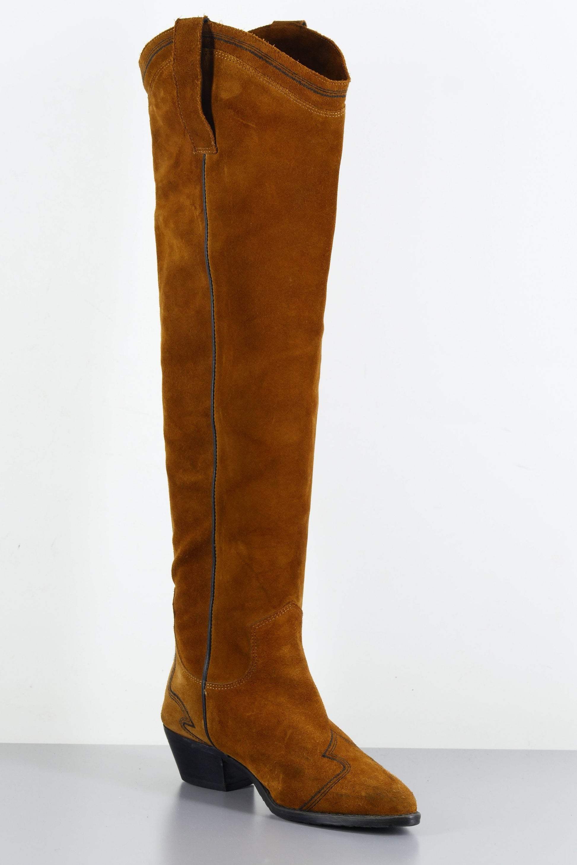 BUUTS Fred de la Bretoniere Hohe Stiefel Wildleder cognac 223049-3