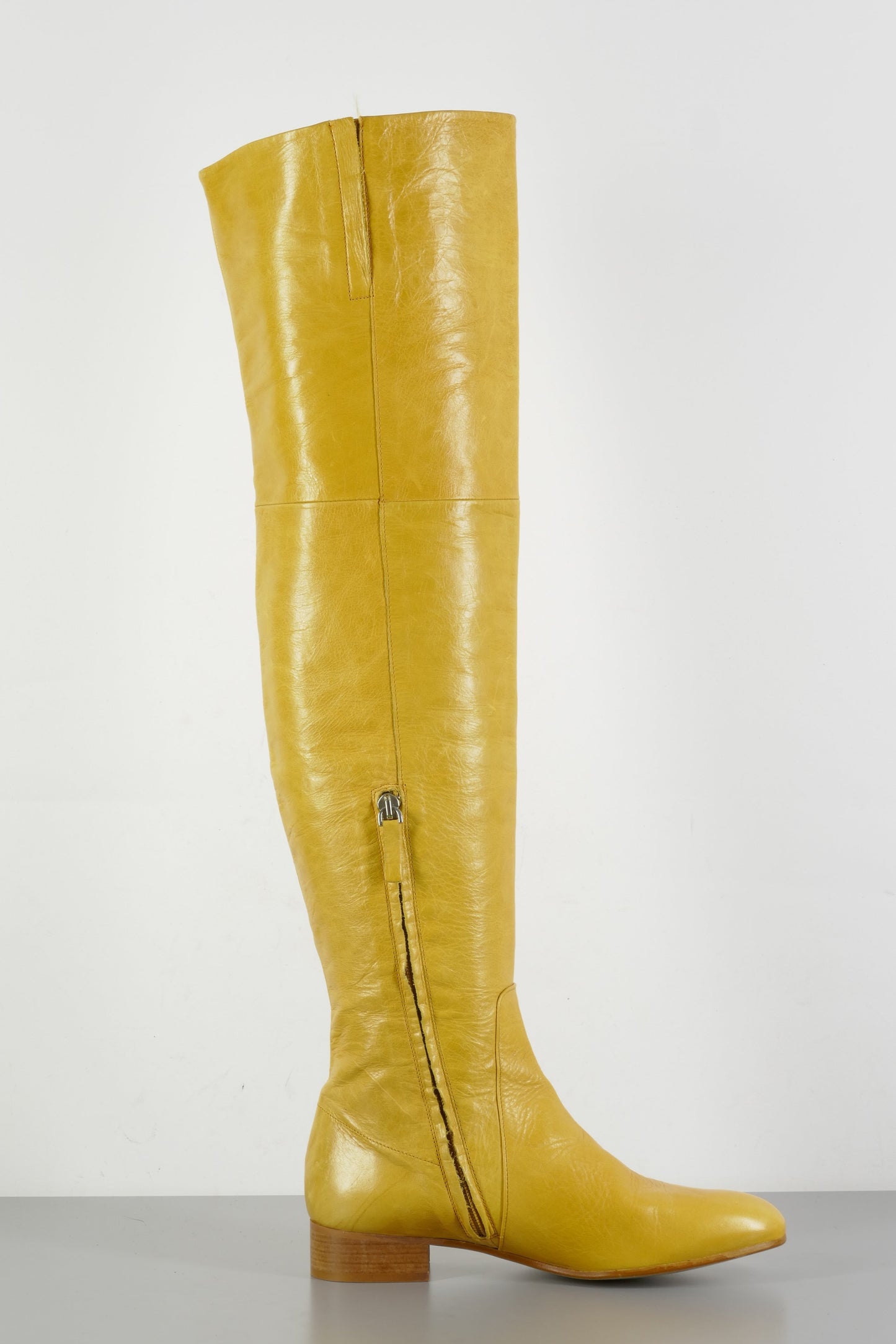 BUUTS Zara Overknees Leder senffarben 223060-2