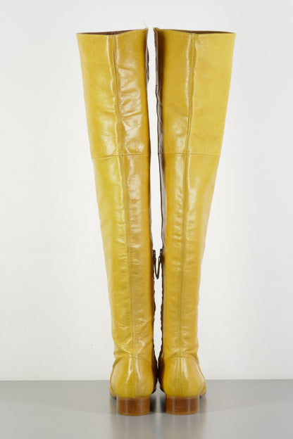 BUUTS Zara Overknees Leder senffarben 223060-5