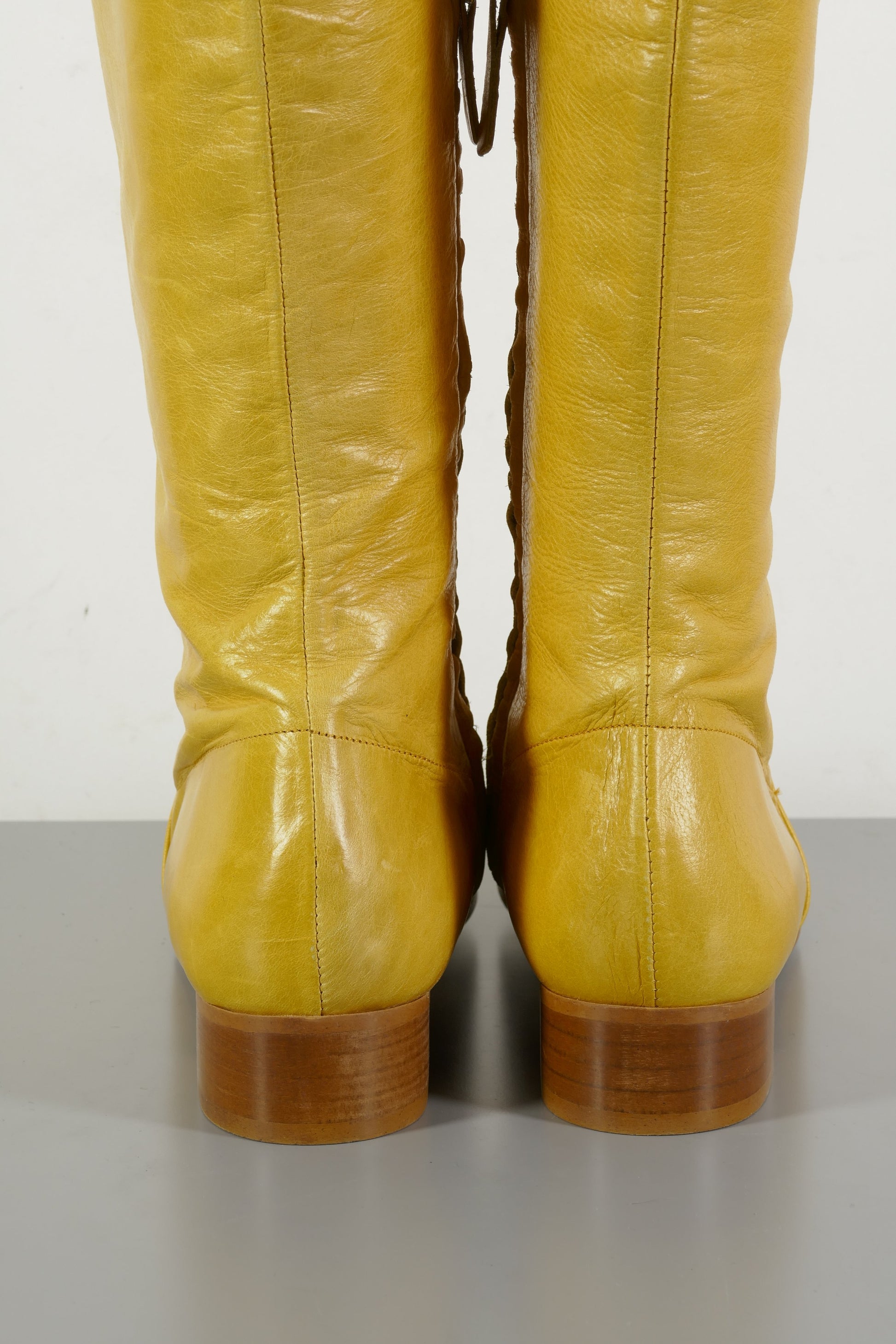 BUUTS Zara Overknees Leder senffarben 223060-6
