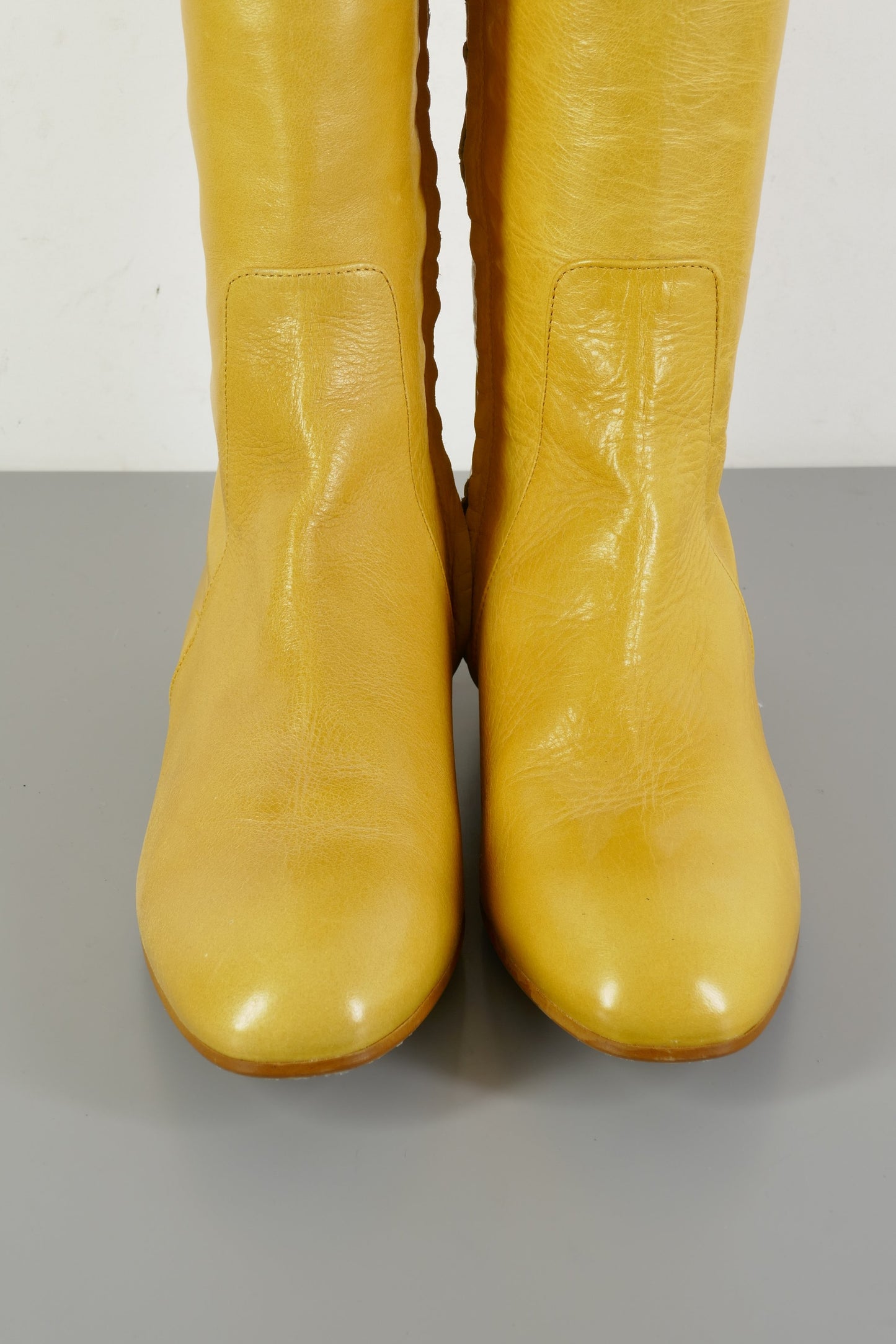 BUUTS Zara Overknees Leder senffarben 223060-7