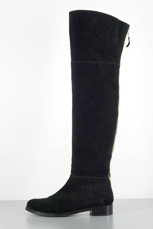 BUUTS Lola Cruz Overknees Wildleder schwarz 223061-1