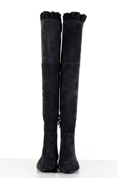 BUUTS Twinset Overknees Wildleder schwarz 223072-4